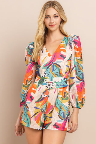 Flirty And Free Printed Romper