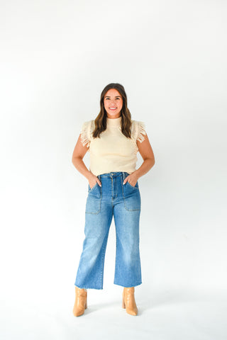 Fine In Fringe Cable Knit Sweater Vest