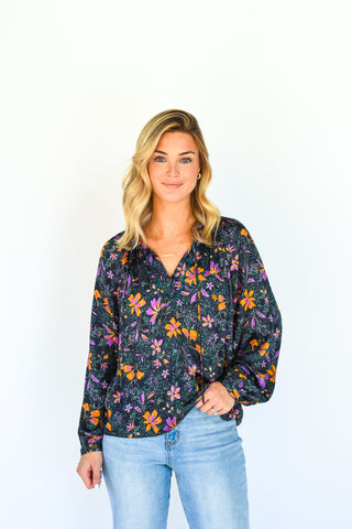 Garden Gala Floral Print Top