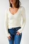 Ribbed Romance V-Neck Sweater