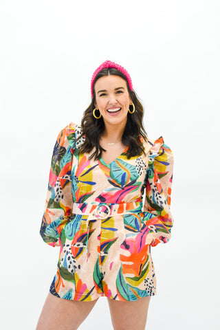Flirty And Free Printed Romper
