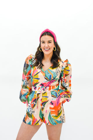 Flirty And Free Printed Romper