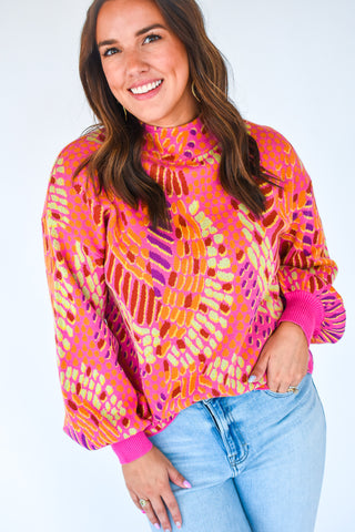 Complimentary Colors Abstract Sweater