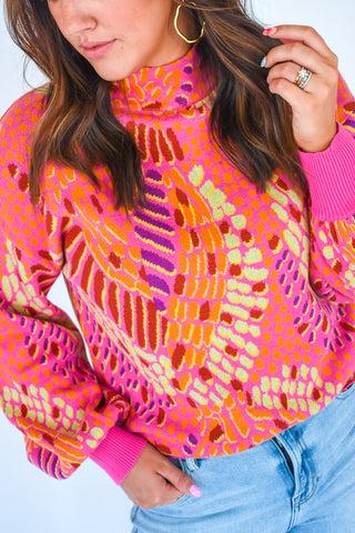 Complimentary Colors Abstract Sweater