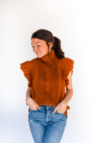 Relish The Ruffles Sleeveless Sweater