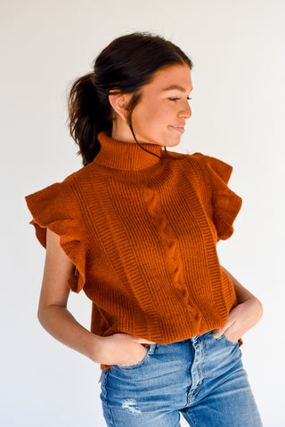 Relish The Ruffles Sleeveless Sweater
