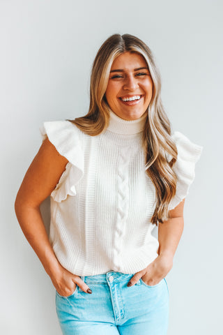 Relish The Ruffles Sleeveless Sweater