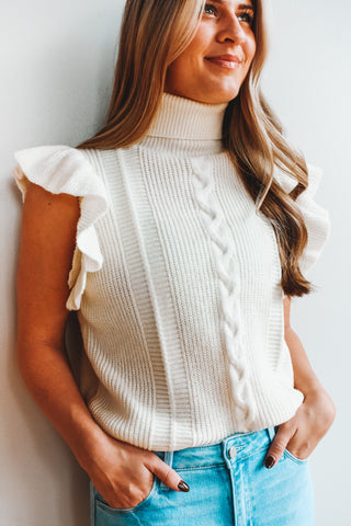 Relish The Ruffles Sleeveless Sweater