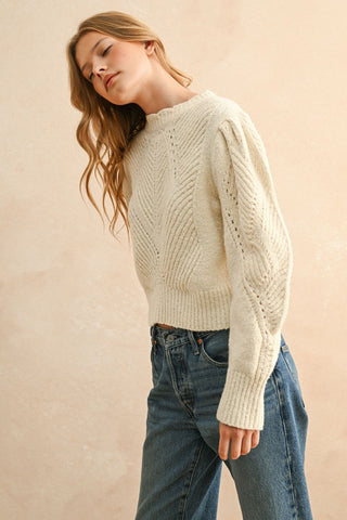 Sweet Creams Puff Shoulder Sweater
