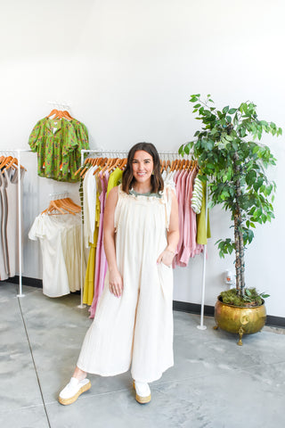 Relaxed Shoulder Tie Jumpsuit