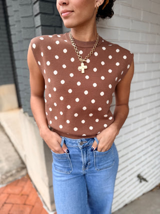 Spot The Style Polka Dot Sweater Vest