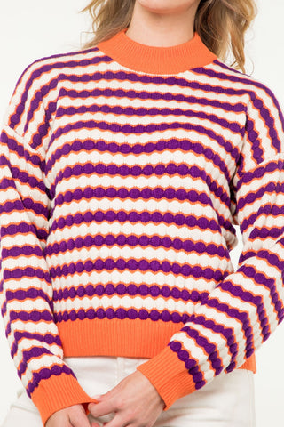 Victory Vibes Striped Sweater