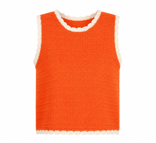 Orange State Of Mind Crochet Tank