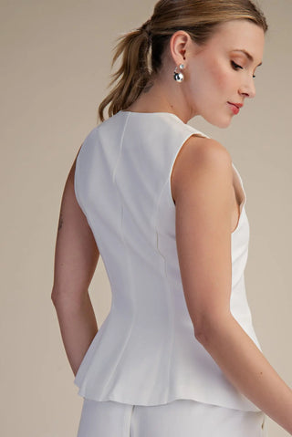 Peplum and Proper Button Up Top