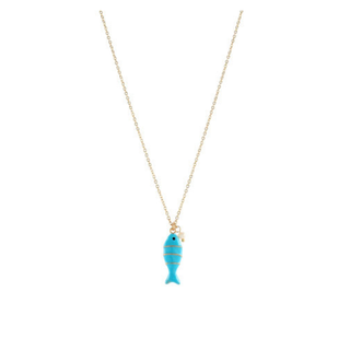 Color Coated Fish & Pearl Necklace