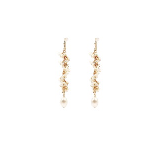 Fringe Flower & Pearl Earrings