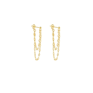 Layered Chain Front & Back Earrings