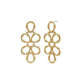 Bamboo Textured Leaf Drop Earrings