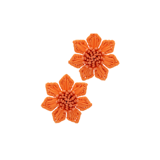 Wrapped Raffia Flower Earrings