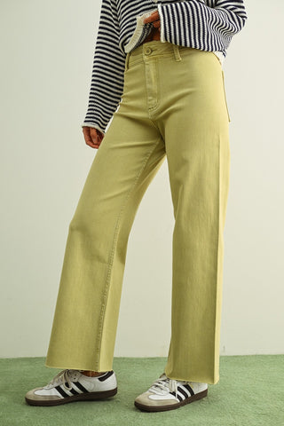 Straight Wide Leg Denim Pants