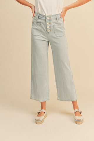Washed Cotton Pocket Detail Denim