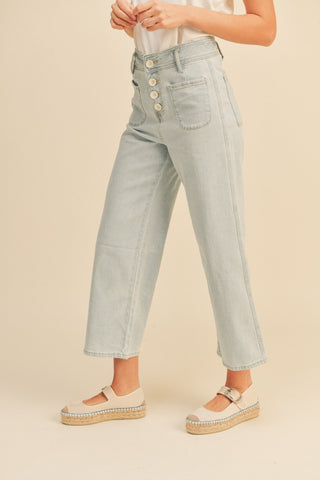 Washed Cotton Pocket Detail Denim