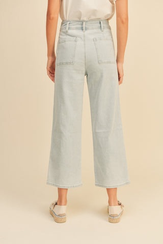 Washed Cotton Pocket Detail Denim