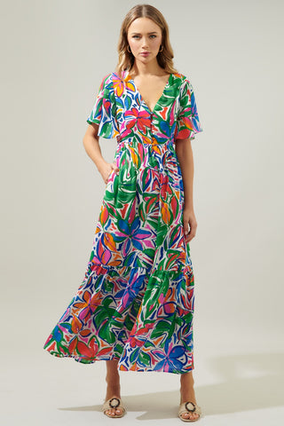 Paradise Falls Button Down Flutter Dress