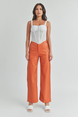 Edgy Elegance Faux Leather Pants