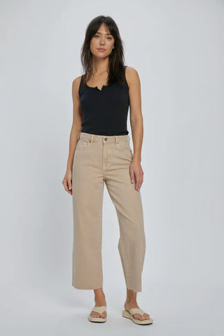 Nori Clean Cropped Wide Leg Jeans