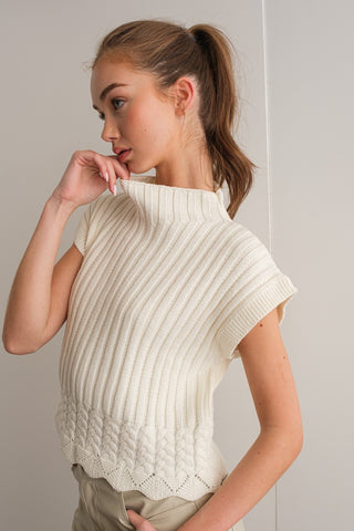 Rory Turtleneck Sweater Cropped Vest