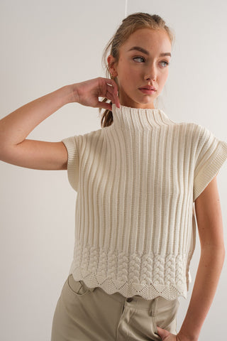 Rory Turtleneck Sweater Cropped Vest