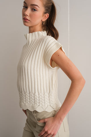 Rory Turtleneck Sweater Cropped Vest