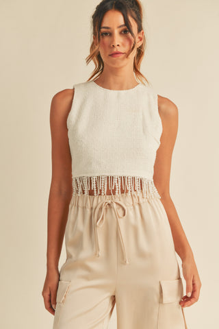 Need For Tweed Beaded Trim Top