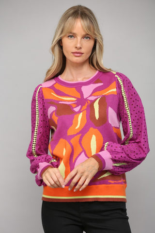 Warmest Wishes Contrast Sleeve Sweater