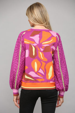 Warmest Wishes Contrast Sleeve Sweater