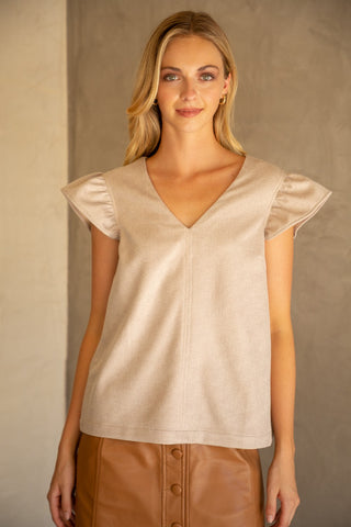 In The Spotlight Faux Leather Top