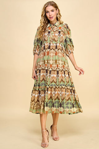 Prim And Proper Tiered Midi Dress