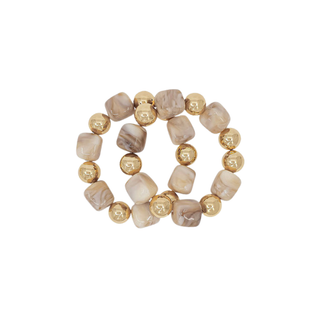 2 Row Square Bead and CCB Bracelet