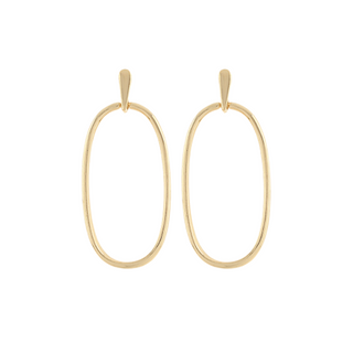 Oval Outline Dangle Earrings