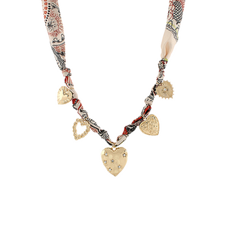 Heart Charm Scarf Necklace