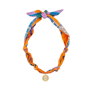 Scarf and Heart Charm Necklace