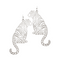 Sitting Tiger Filigree Earrings