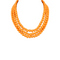 3 Row Color Wood Ball Necklace