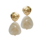 Brushed Gold & Color Bead Drop Earrings