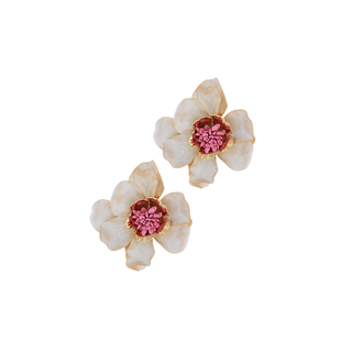 Color Coated Flower Earrings