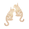 Sitting Tiger Filigree Earrings
