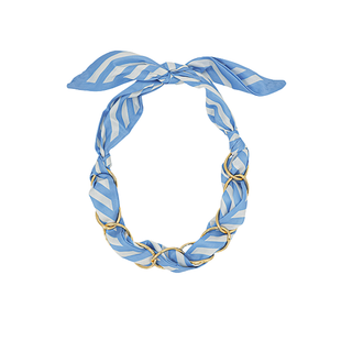 Stripe Pattern Multi Link Scarf Necklace Set