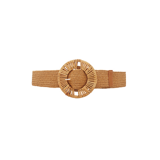 Circle Buckle Straw Belt
