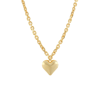 Puffy Heart Pendant Chain Necklace